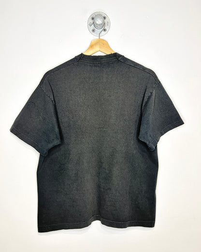 Vintage 90s All Terrain Outfitters Saskatchewan Faded & Distressed Black Tee Shirt