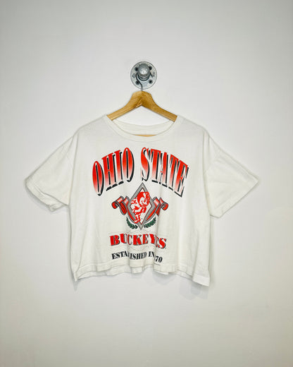 Vintage 1991 Ohio State Buckeyes Crop Top Tee Shirt