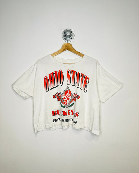 Vintage 1991 Ohio State Buckeyes Crop Top Tee Shirt