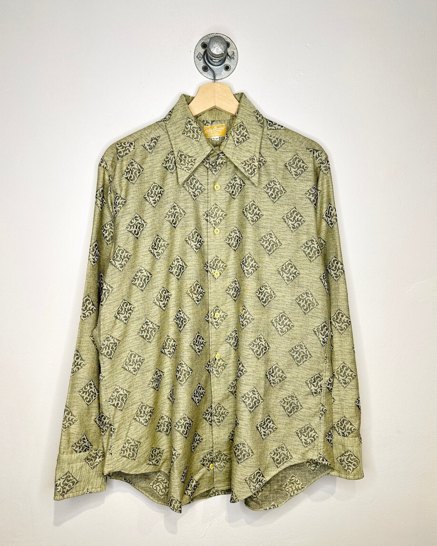 Vintage 70s Oleg Cassini Patterned Dress Shirt