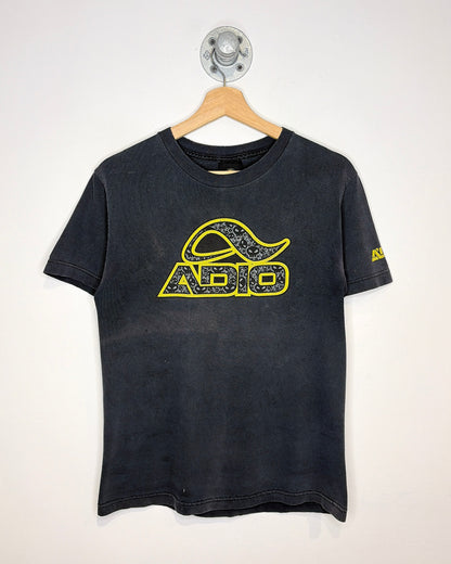 Vintage 90s/00s Adio Skateboarding Footwear Faded Black Tee Shirt