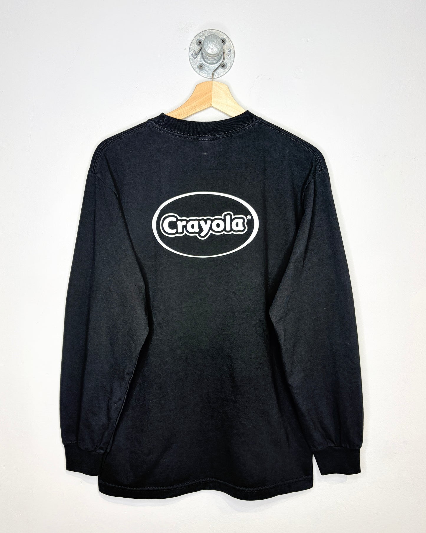 Vintage 2000s Crayola “Step Into The Glow Zone” Glow In The Dark Black Longsleeve Shirt