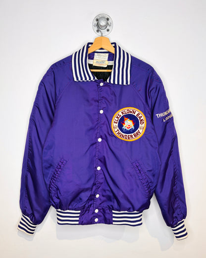 Vintage 1970s Thunder Bay Elks Klown Band Purple Snap Jacket