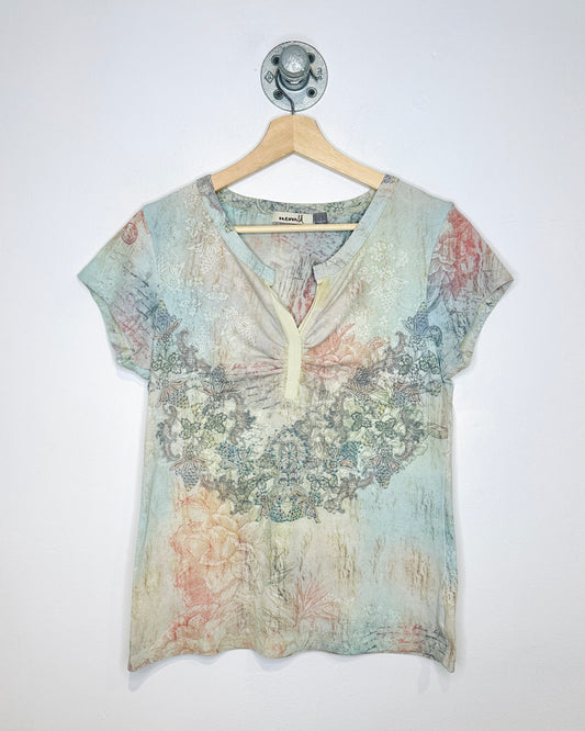 Vintage Y2K Women’s Oneworld All Over Print Top