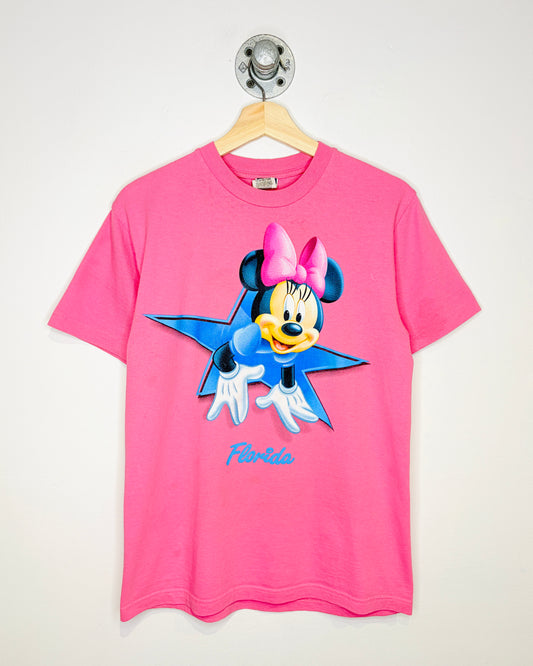 Vintage Disney Florida Mickey & Minnie Double Sided Pink Tee Shirt