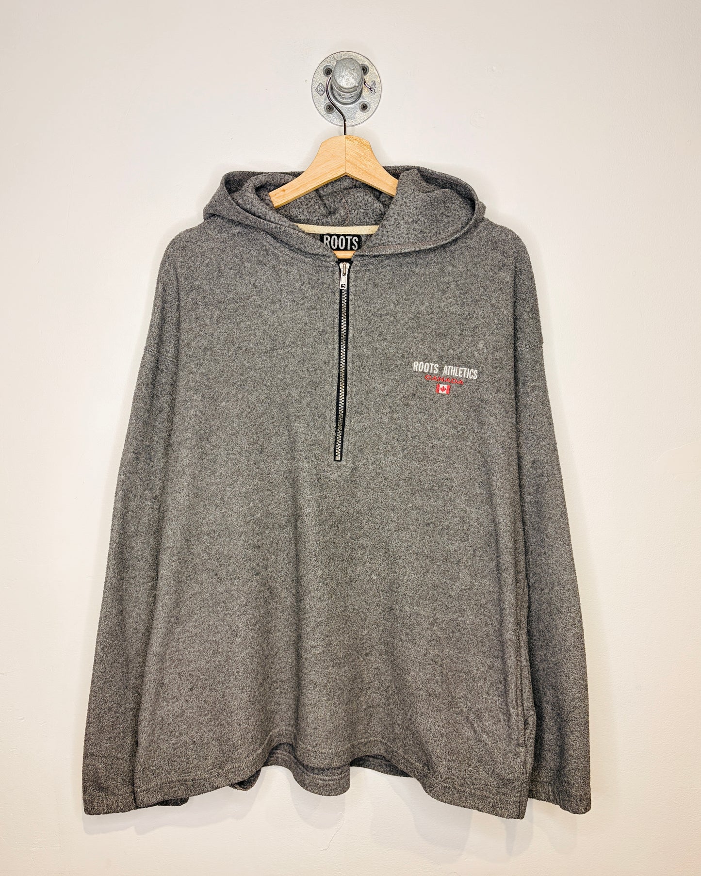 Vintage Roots Canada Grey 1/4 Zip Fleece Hoodie