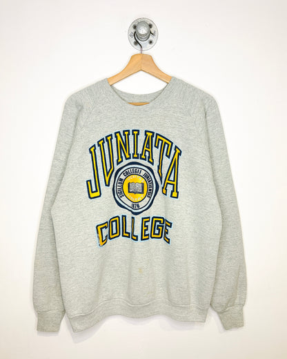 Vintage 90s Juniata College Puff Print Grey Crewneck Sweatshirt
