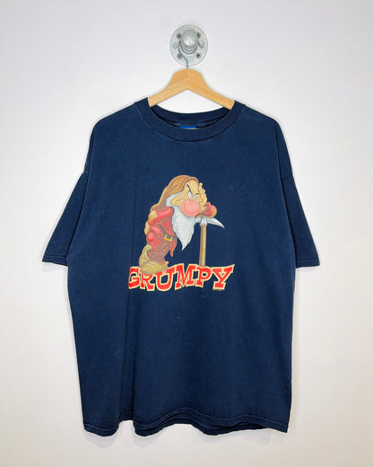 Vintage 90s Disney Grumpy Faded Navy Blue Tee Shirt