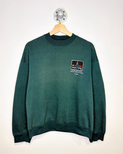 Vintage 1990s Canadian Tulip Festival Green Crewneck Sweatshirt