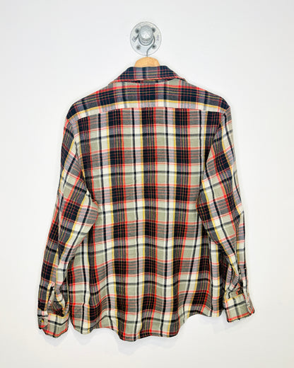Vintage 80s/90s Sears Black & Red Plaid Flannel