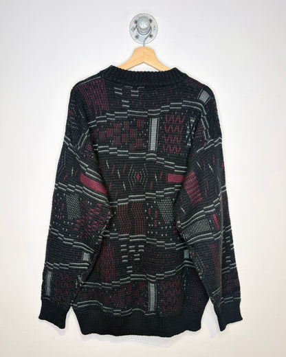 Vintage 90s Brian MacNeil Black 3D Sweater