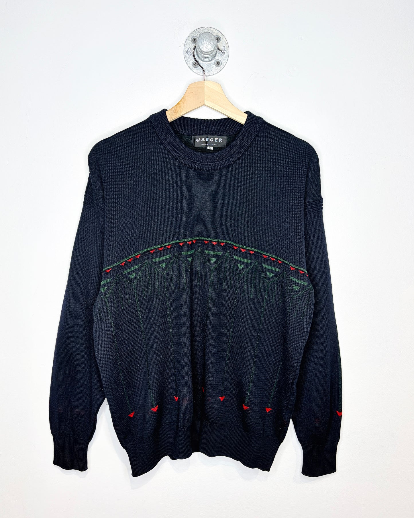 Vintage Jaeger British-Made Black Wool Sweater