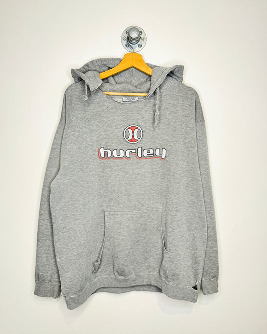 Vintage Hurley Thrashed Heather Grey Hoodie