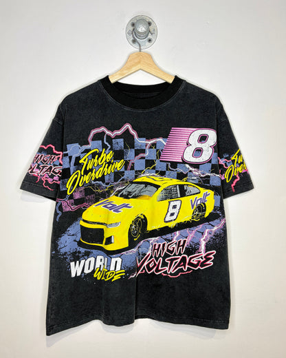 High Voltage NASCAR Style Faded Black Tee Shirt