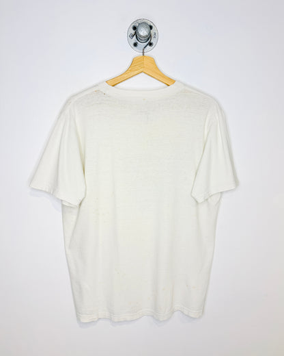 Y2K Thrashed Tribal Dragon White Tee Shirt
