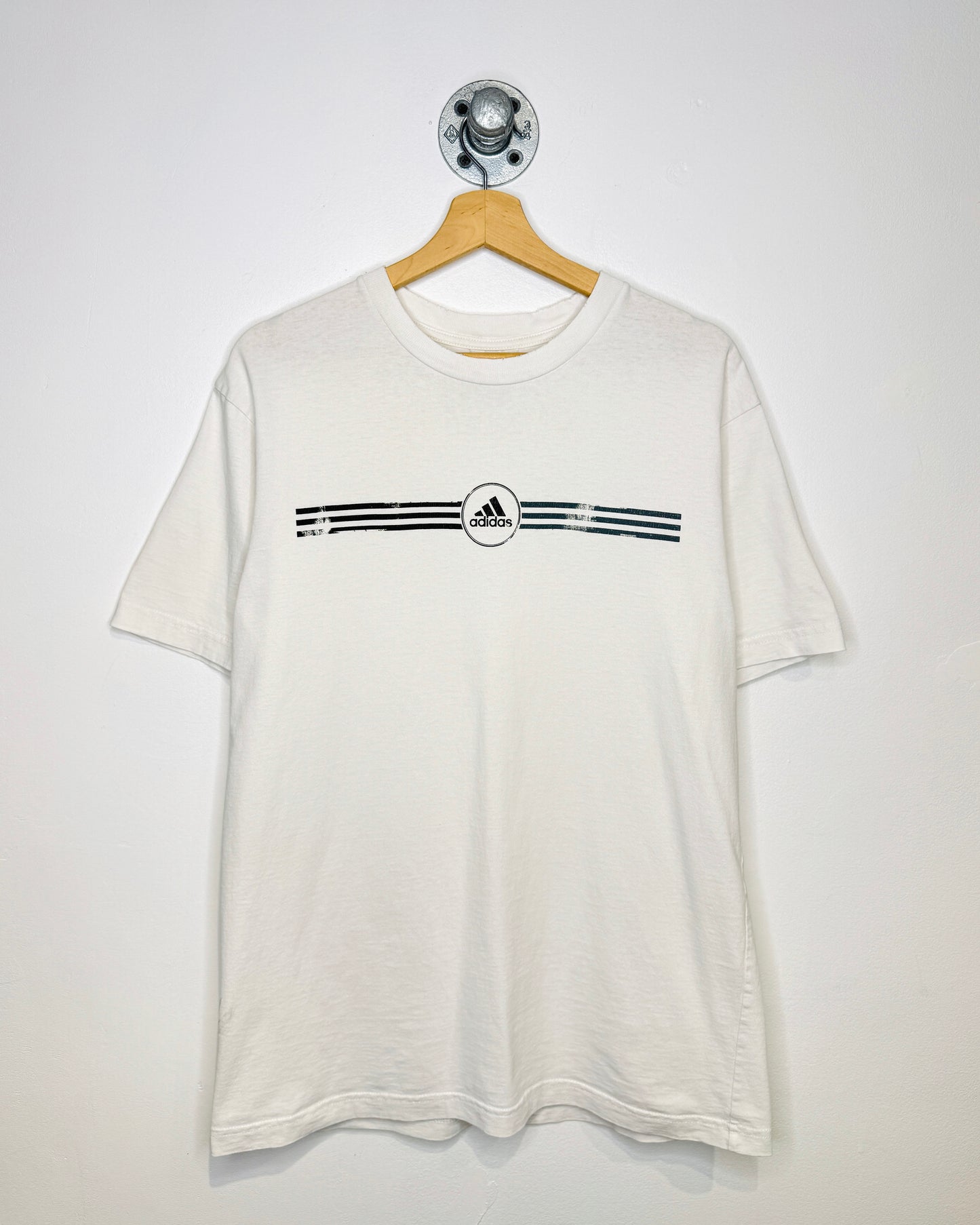 Vintage 90s Adidas Distressed White Tee Shirt