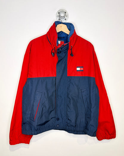 Vintage 2000s Tommy Hilfiger Navy & Red Packable Hood Jacket