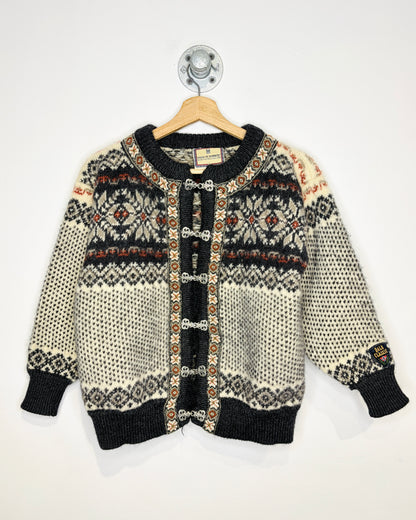 Vintage 90s Dale Of Norway Pure Wool Metal Clasp Cardigan
