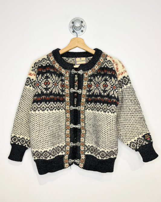 Vintage 90s Dale Of Norway Pure Wool Metal Clasp Cardigan