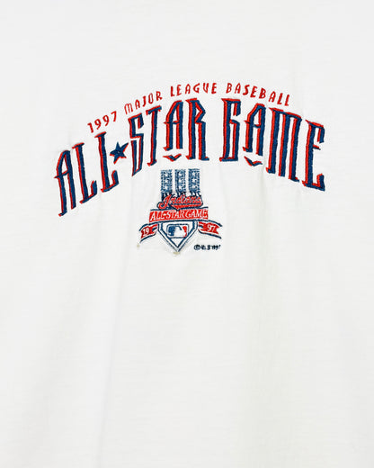 Vintage 1997 Cleveland Baseball All Star Game White Tee Shirt