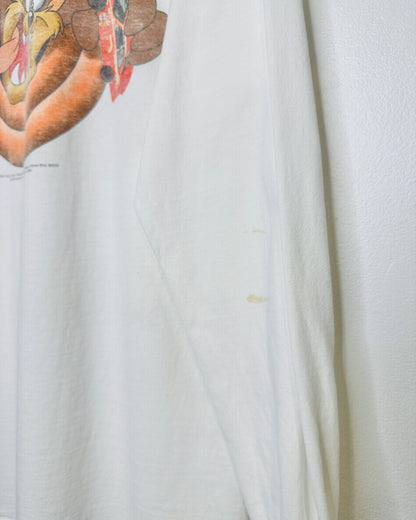 Vintage 2002 Looney Tunes Taz Monte Carlo White Tee Shirt