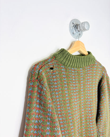 Vintage 70s Norgi Earth Tone Wool Knot Sweater