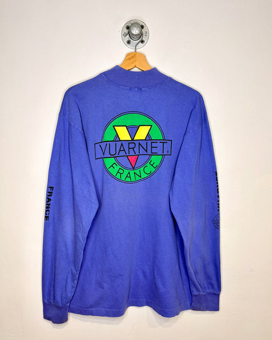 Vintage 90s Vuarnet France Purple Mock Neck Longsleeve Shirt