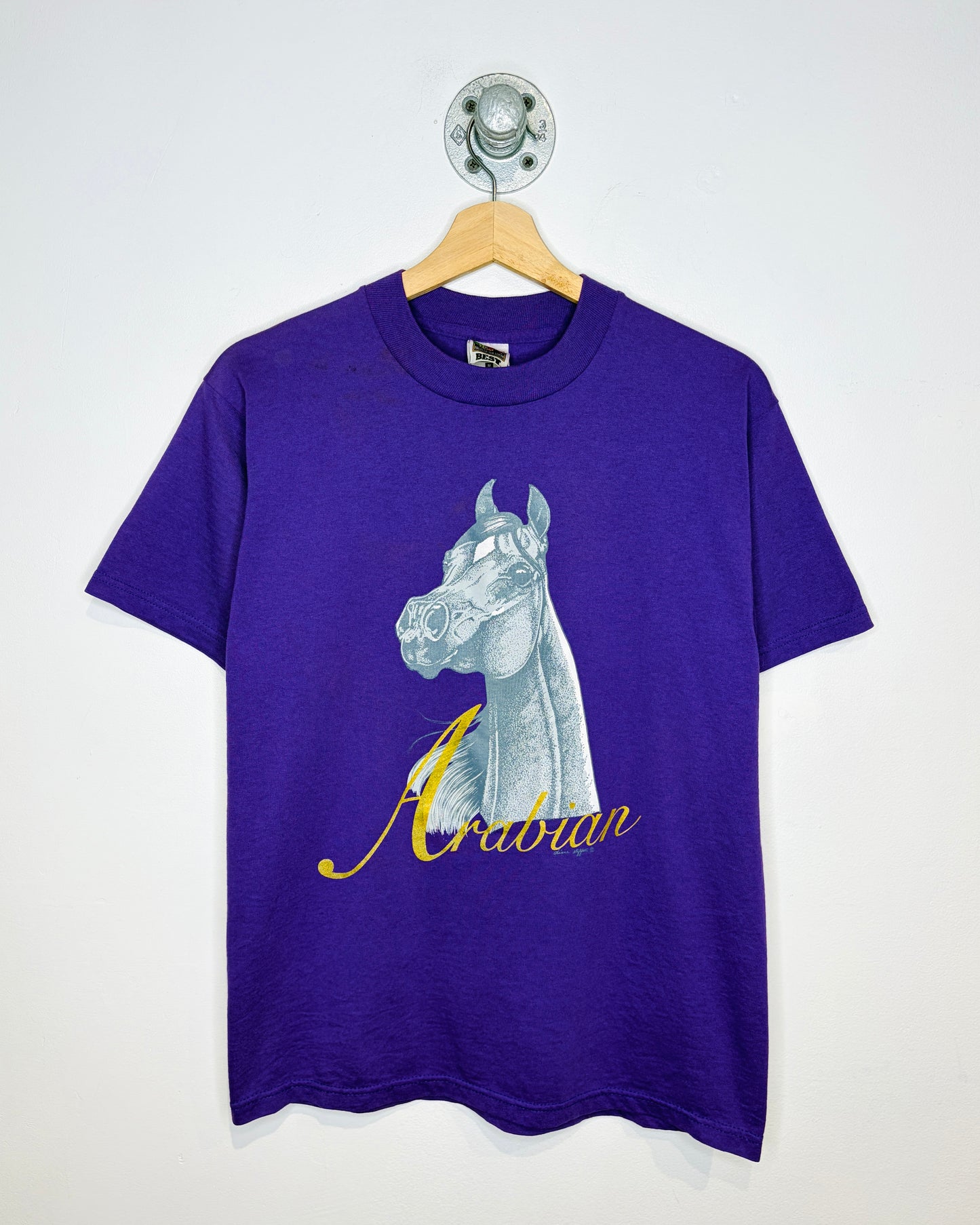 Vintage 90s Arabian Horse Purple Tee Shirt