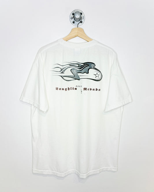 Vintage 2003 Rider Palms Resort & Casino White Tee Shirt