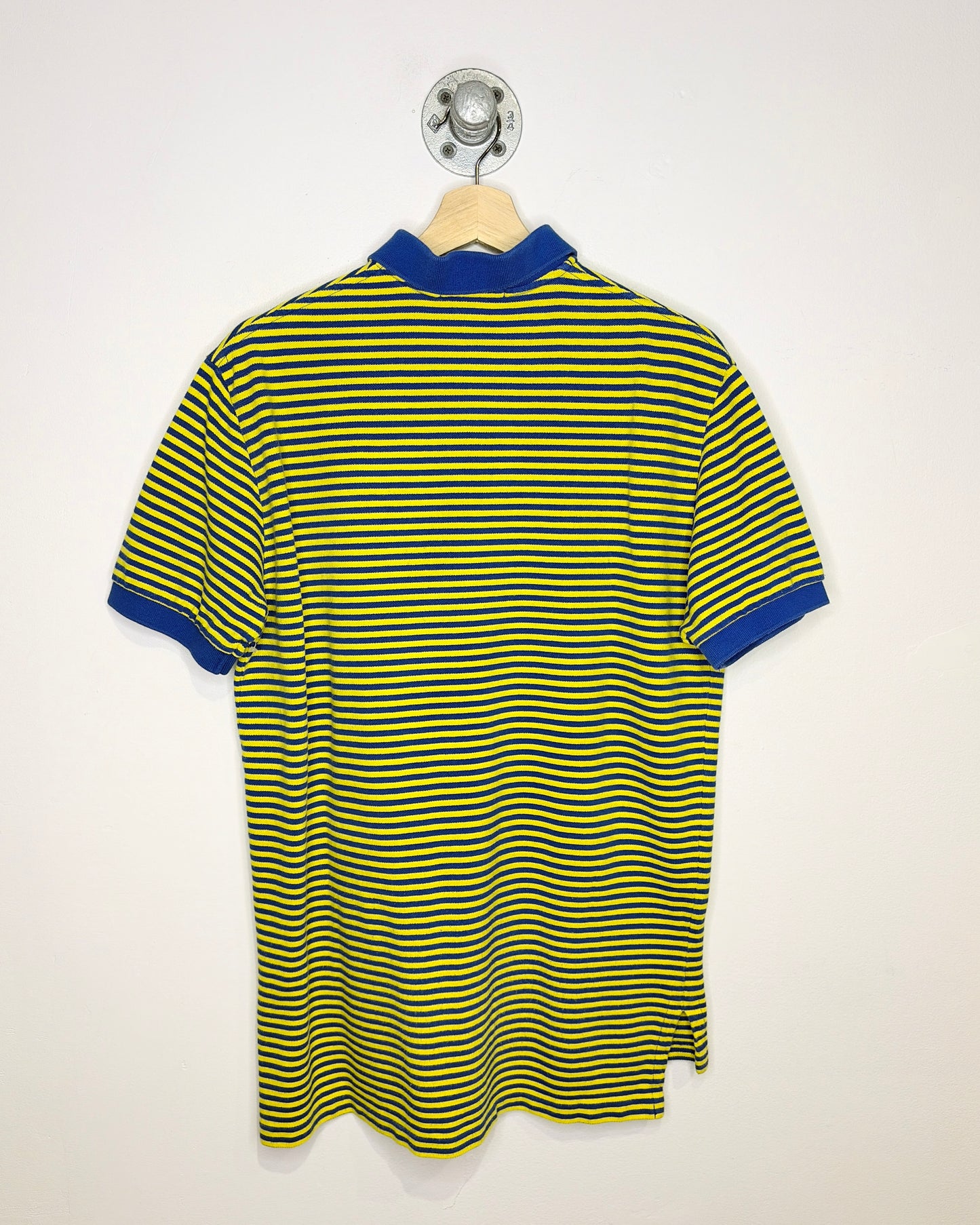 2000s Polo Ralph Lauren Blue & Yellow Striped Polo Shirt