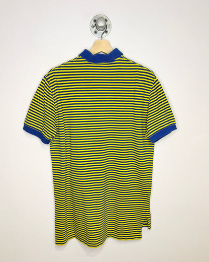 2000s Polo Ralph Lauren Blue & Yellow Striped Polo Shirt