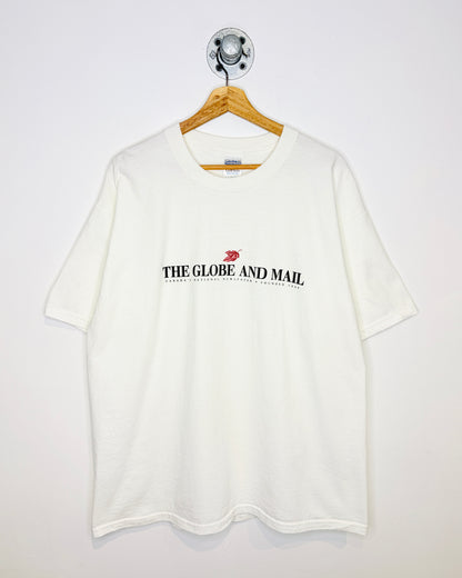 Vintage 2000s Globe And Mail White Tee Shirt