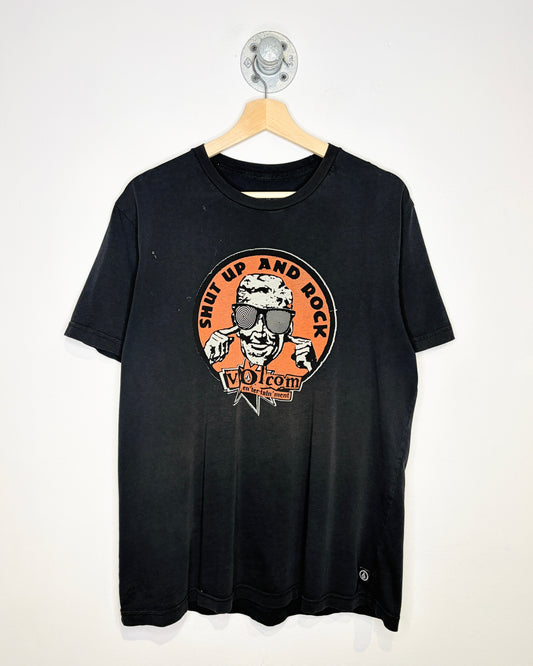 Volcom Shut Up And Rock Black Tee Shirt