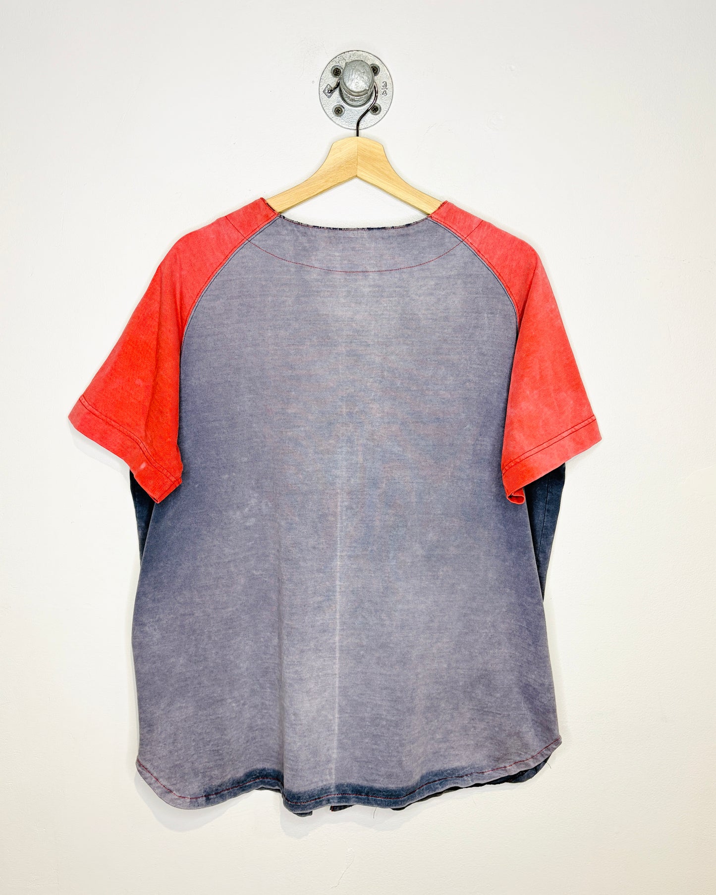 Vintage 90s English Bay Heavily Faded Navy TwoTone Baseball Jersey