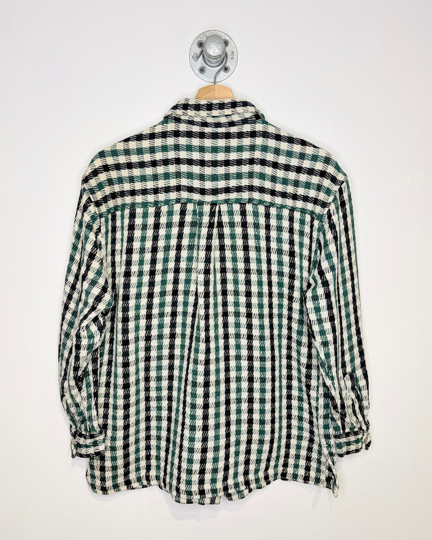Vintage 90s Relay Houndstooth Pattern Zip Up Shirt