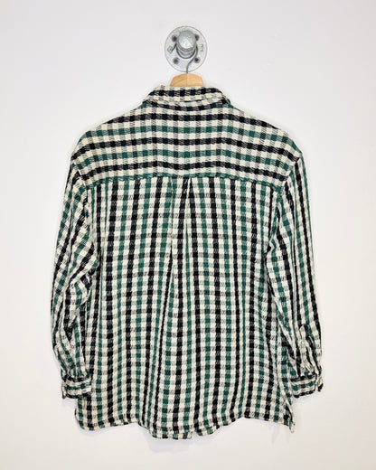 Vintage 90s Relay Houndstooth Pattern Zip Up Shirt