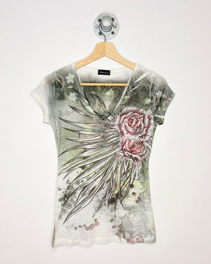 Roses And Rhinestones Women’s Short Sleeve Tee Shirt