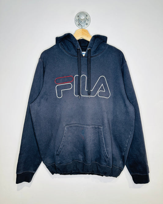 Vintage 1990s FILA Black Logo Hoodie