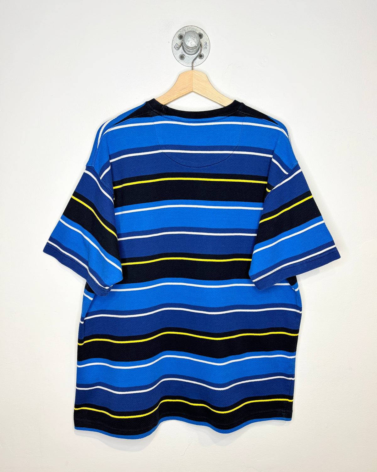 2000s Chaps Ralph Lauren Blue Striped Tee Shirt