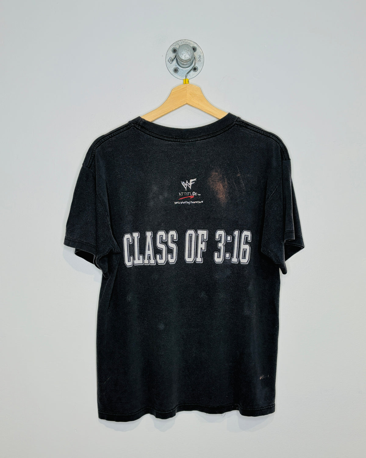 Vintage 1998 WWF Stone Cold Steve Austin Faded Black Tee Shirt