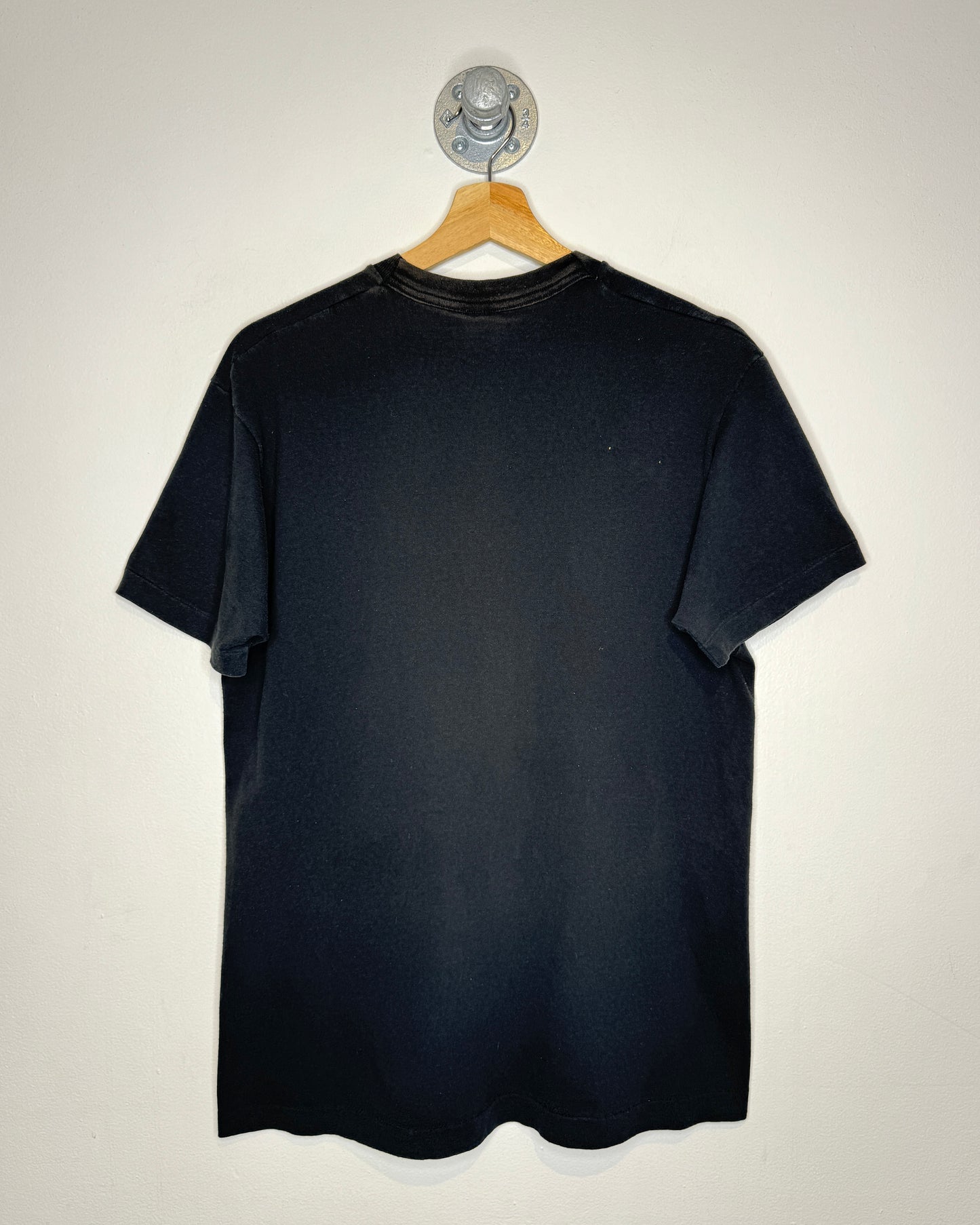 Vintage 80s Blank Faded Black Pocket Tee Shirt