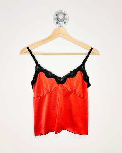 2000s Women’s Fi Collection Red Lace Tank Top