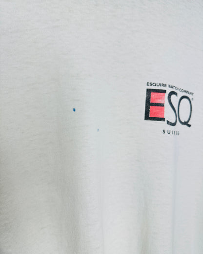 Vintage 1980s Esquire Watch Company White Tee Shirt