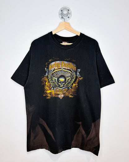2007 Harley Davidson Puyallup Faded Black Tee Shirt