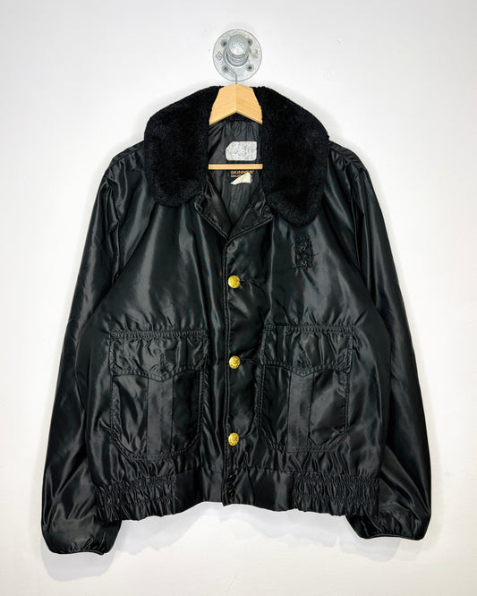 Vintage 70s Skinner Ironclad Black Nylon Jacket