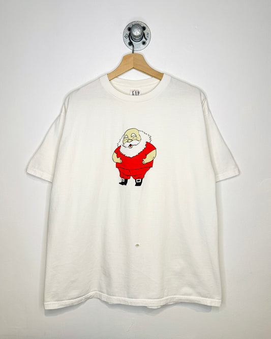 Vintage 90s/00s GAP Santa White Tee Shirt