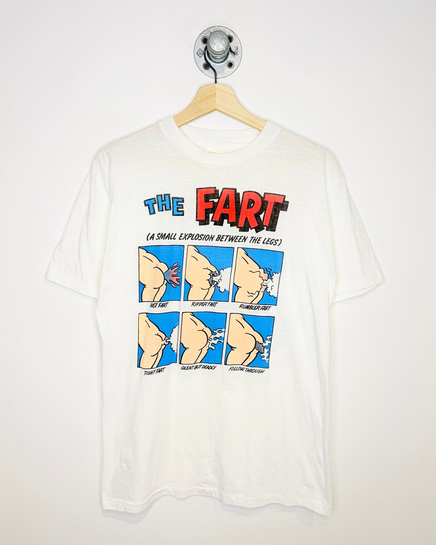 Vintage 80s “The Fart” Paper Thin White Tee Shirt