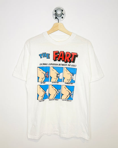 Vintage 80s “The Fart” Paper Thin White Tee Shirt