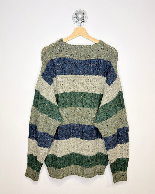 Vintage 90s Riggins Country Earth Tone Cable Knit Sweater
