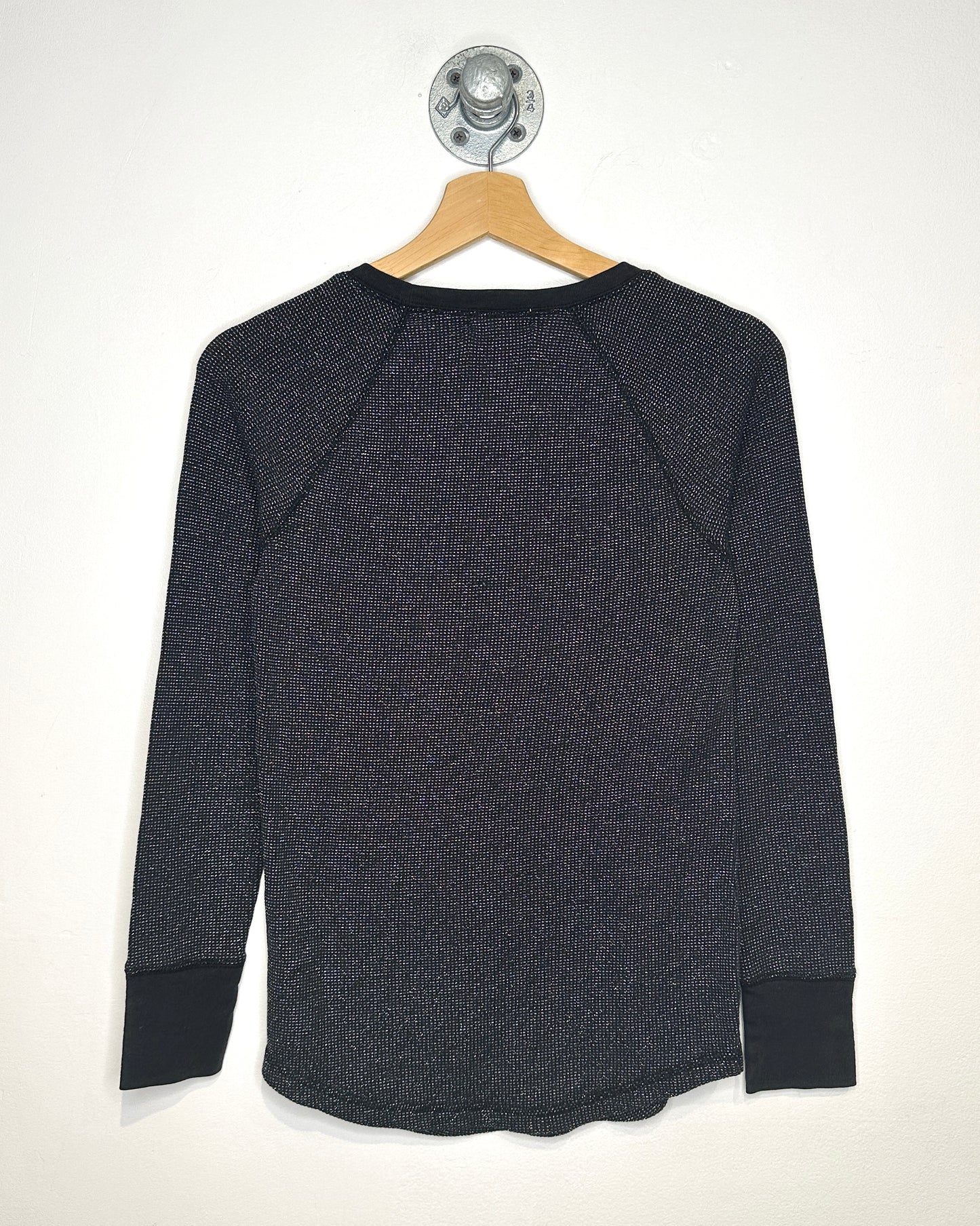 Faded Glory Women’s Speckled Long Sleeve Black Shirt